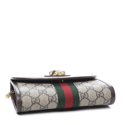 Gucci GG Supreme Monogram Web Mini Rajah Slim Flap Shoulder Bag Beige New Acero 3 of 11
