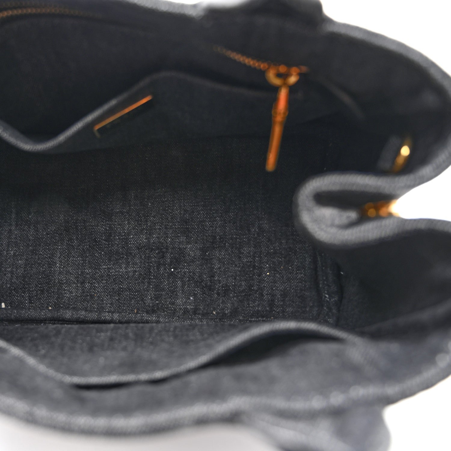 Prada Denim Canapa Small Logo Tote Black 5 of 9