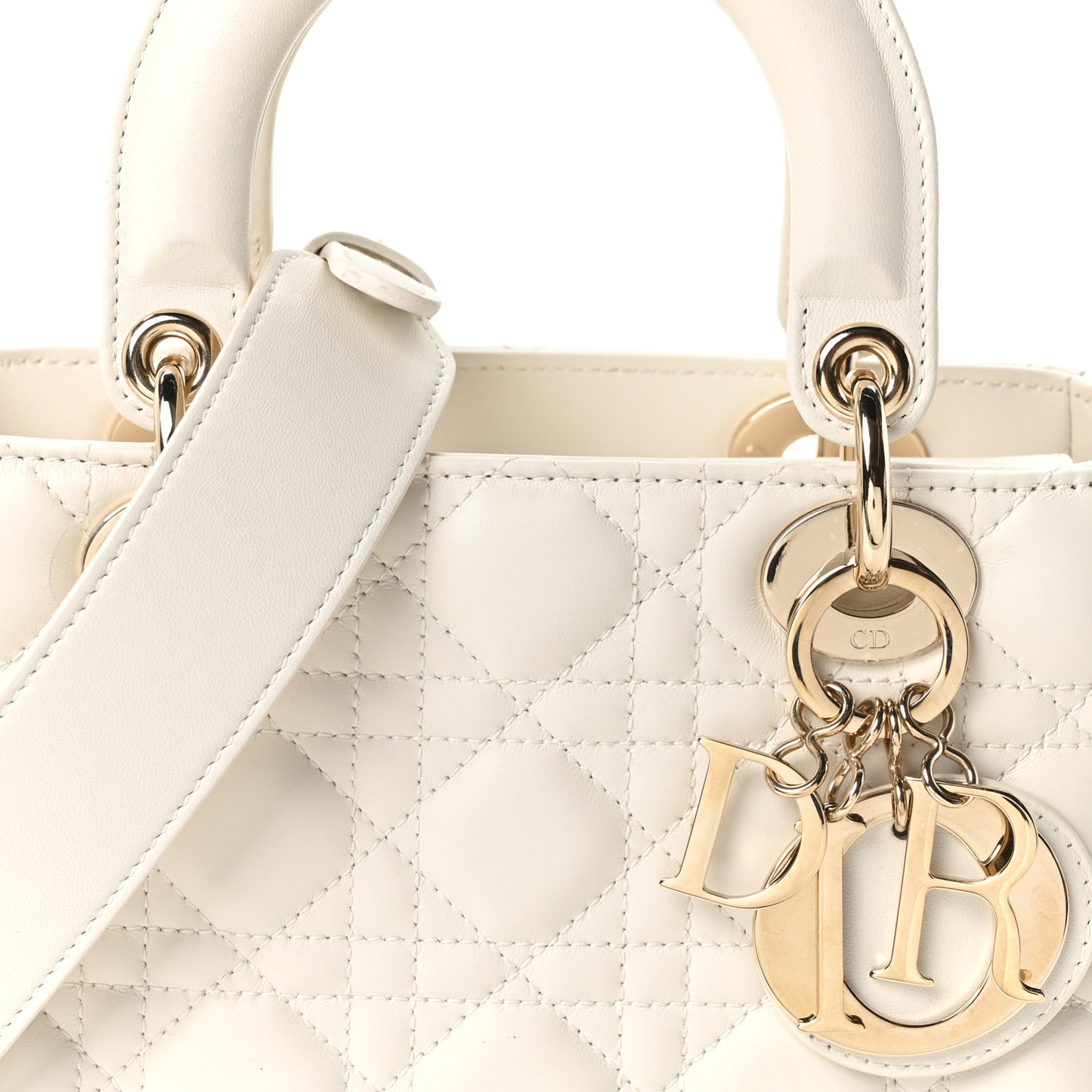 Lambskin Cannage Small My ABCDior Lady Dior White
