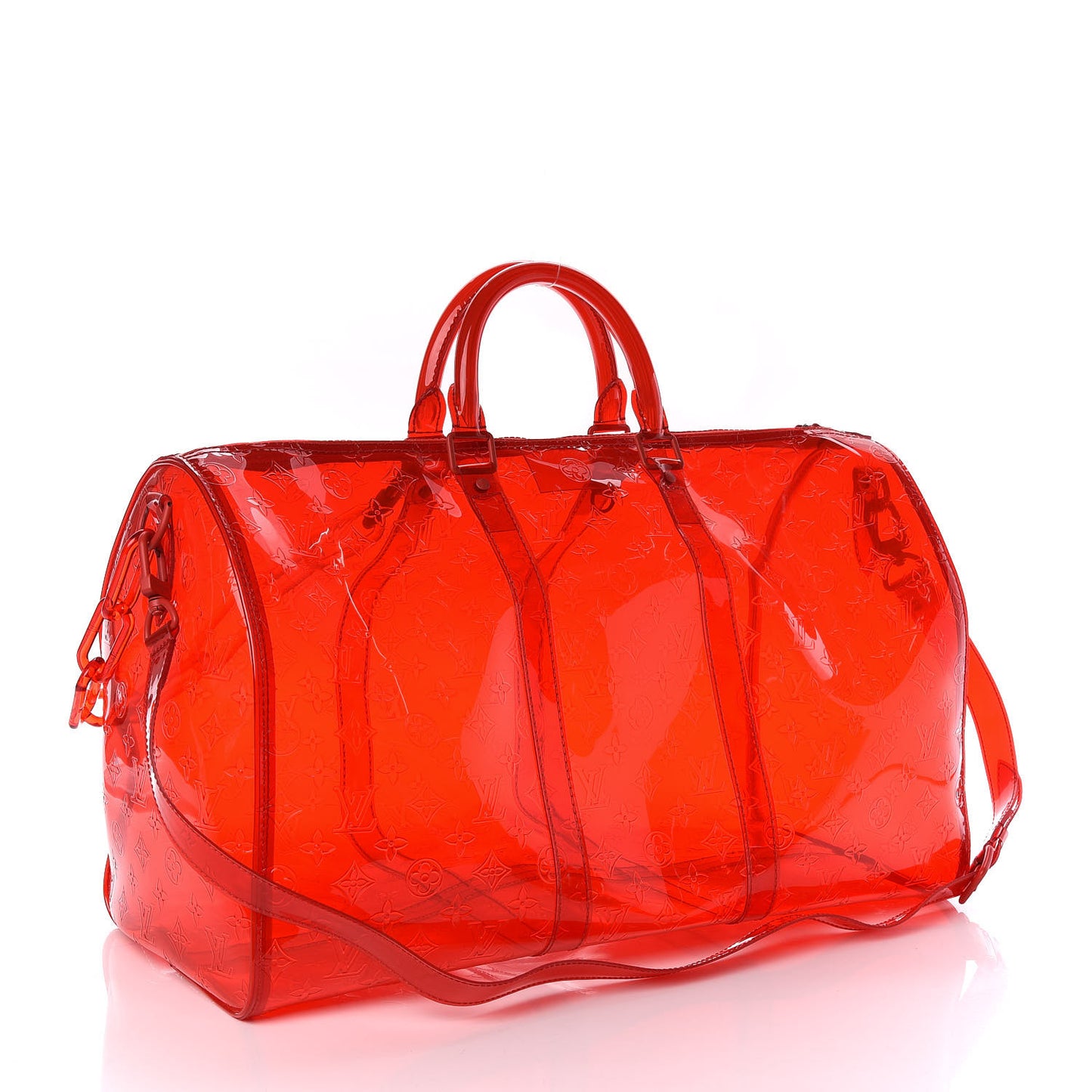 PVC Monogram Keepall Bandouliere 50 Grenadine Red