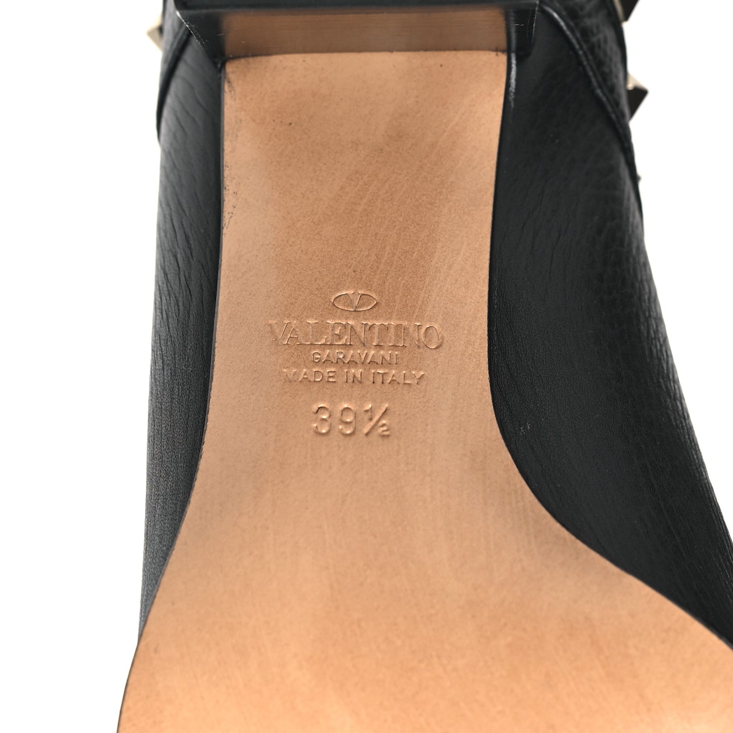 Pebbled Calfskin Rockstud Double Buckle 70mm Block Heel Ankle Boots 39.5 Black