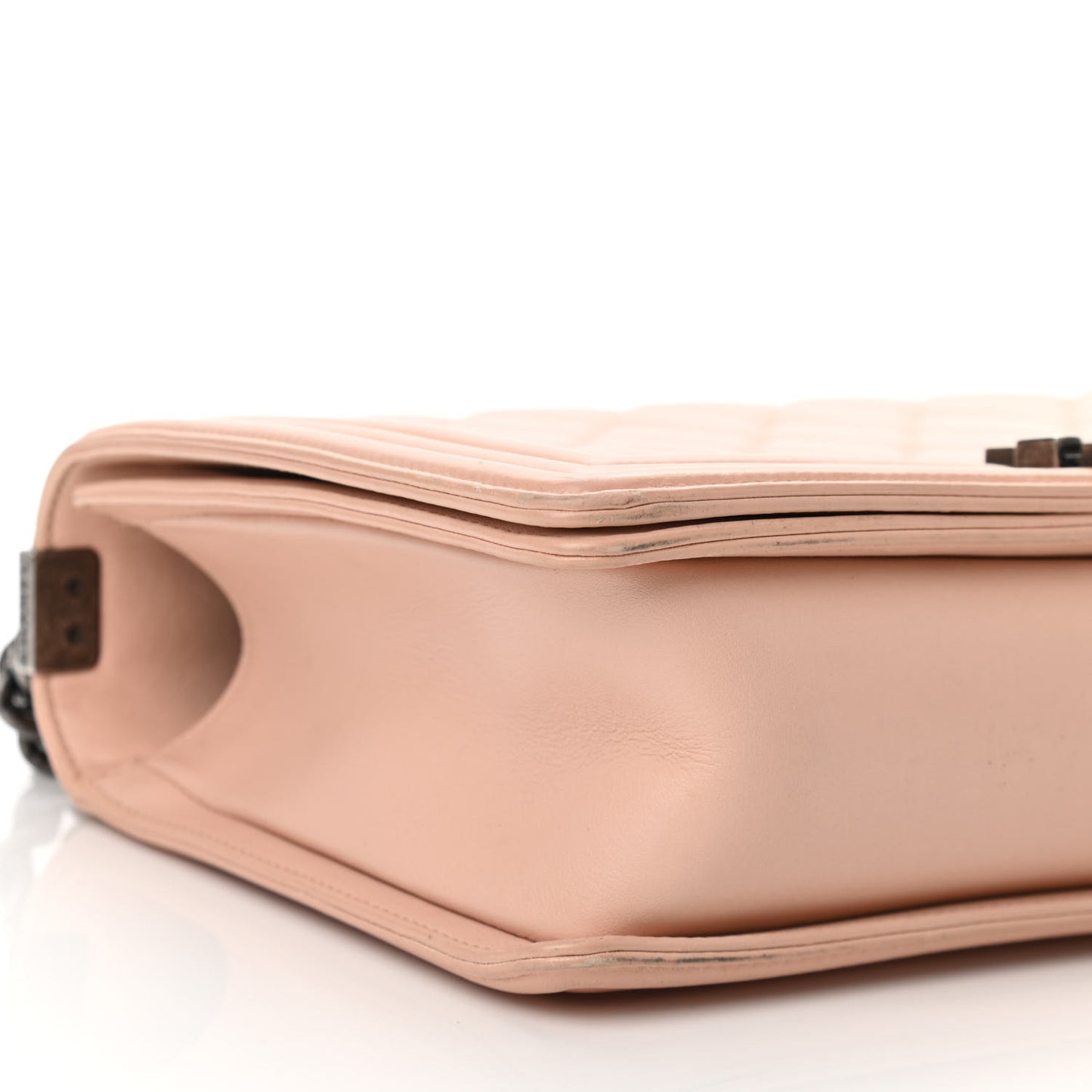 Calfskin Quilted New Medium Boy Flap Light Pink