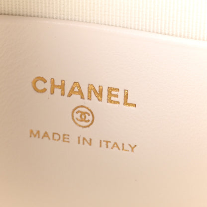 Chanel Lambskin Quilted Barrel Clutch With Chain White 6 of 11