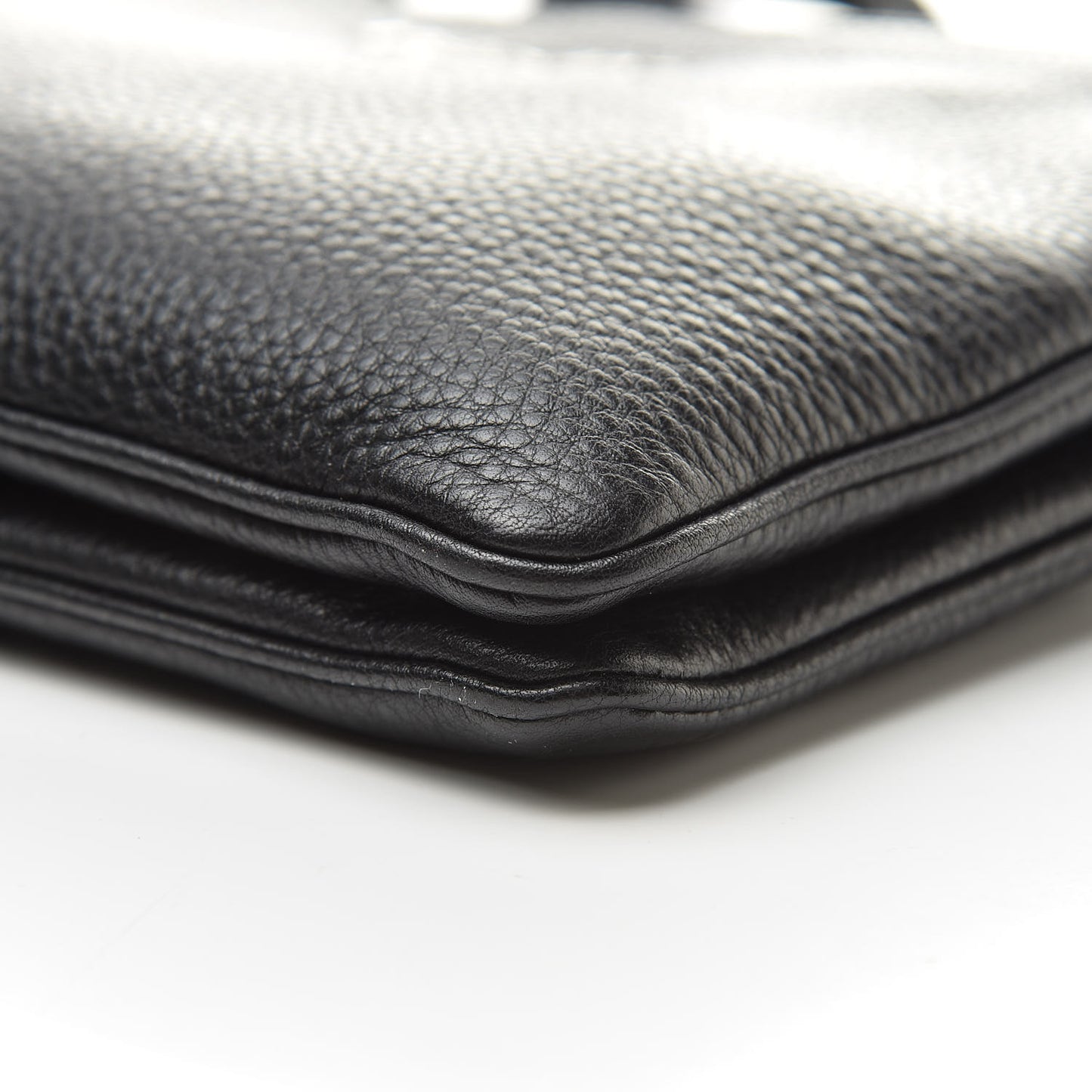 Vitello Daino Double Zip Crossbody Bag Black