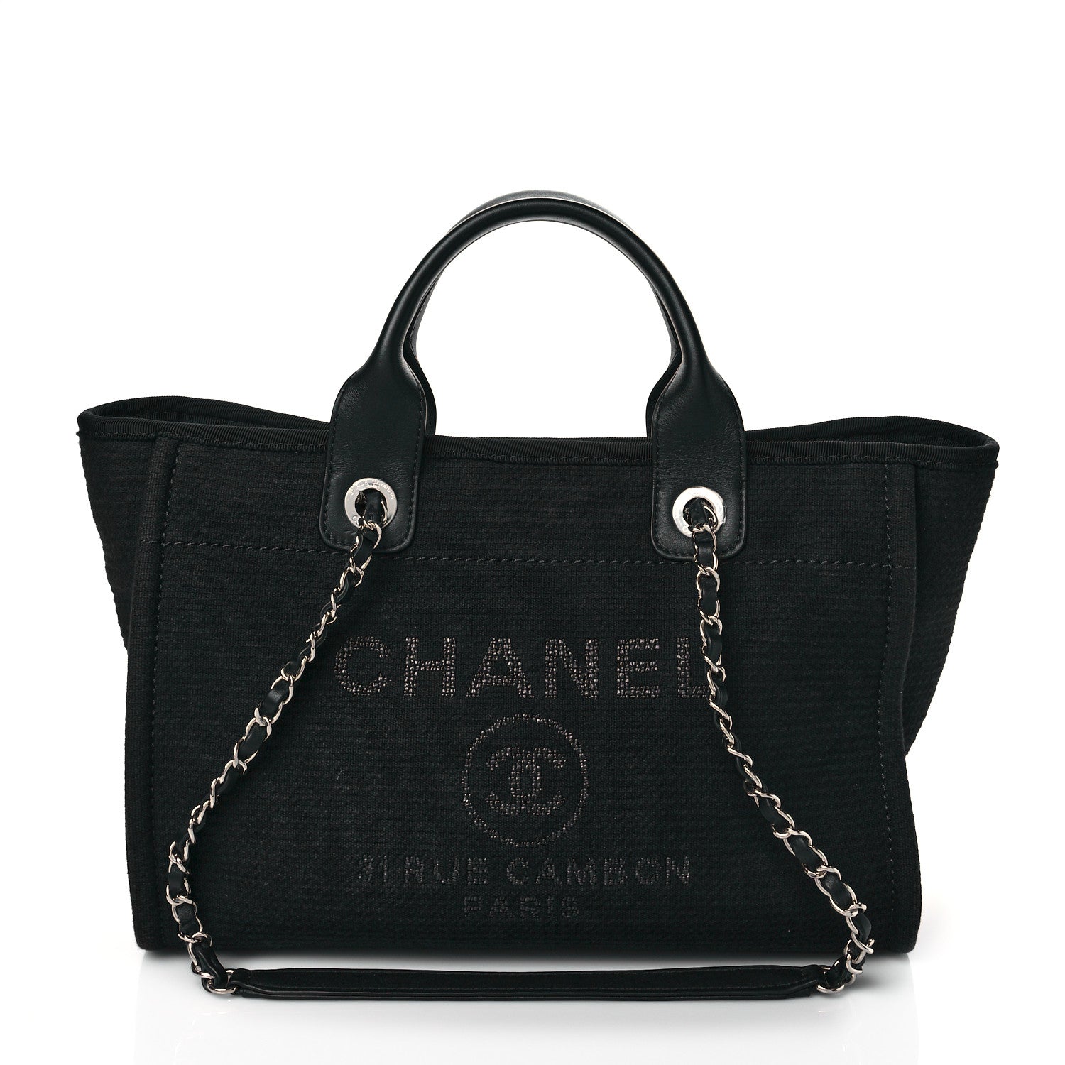 Chanel Mixed Fibers Small Deauville Tote Black 3 of 11