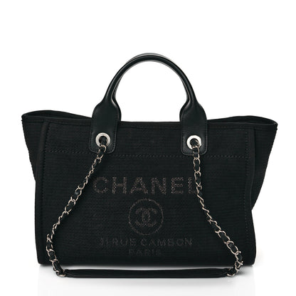 Chanel Mixed Fibers Small Deauville Tote Black 3 of 11