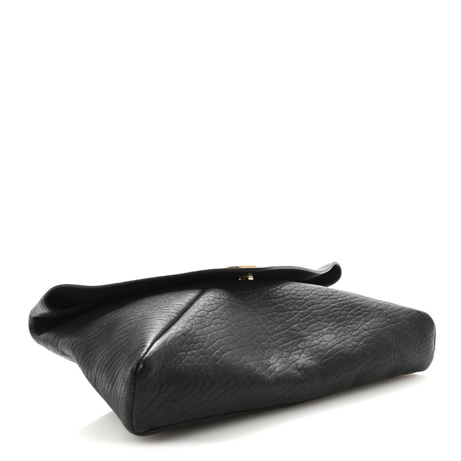 Saint Laurent Grained Lambskin Large Cassandre Envelope Pouch Black 4 of 7