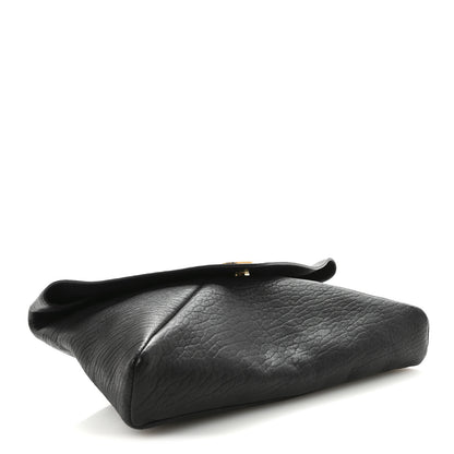 Saint Laurent Grained Lambskin Large Cassandre Envelope Pouch Black 4 of 7