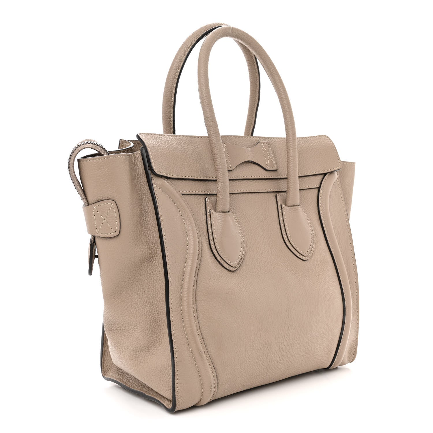 Celine Drummed Calfskin Micro Luggage Dune 3 of 14