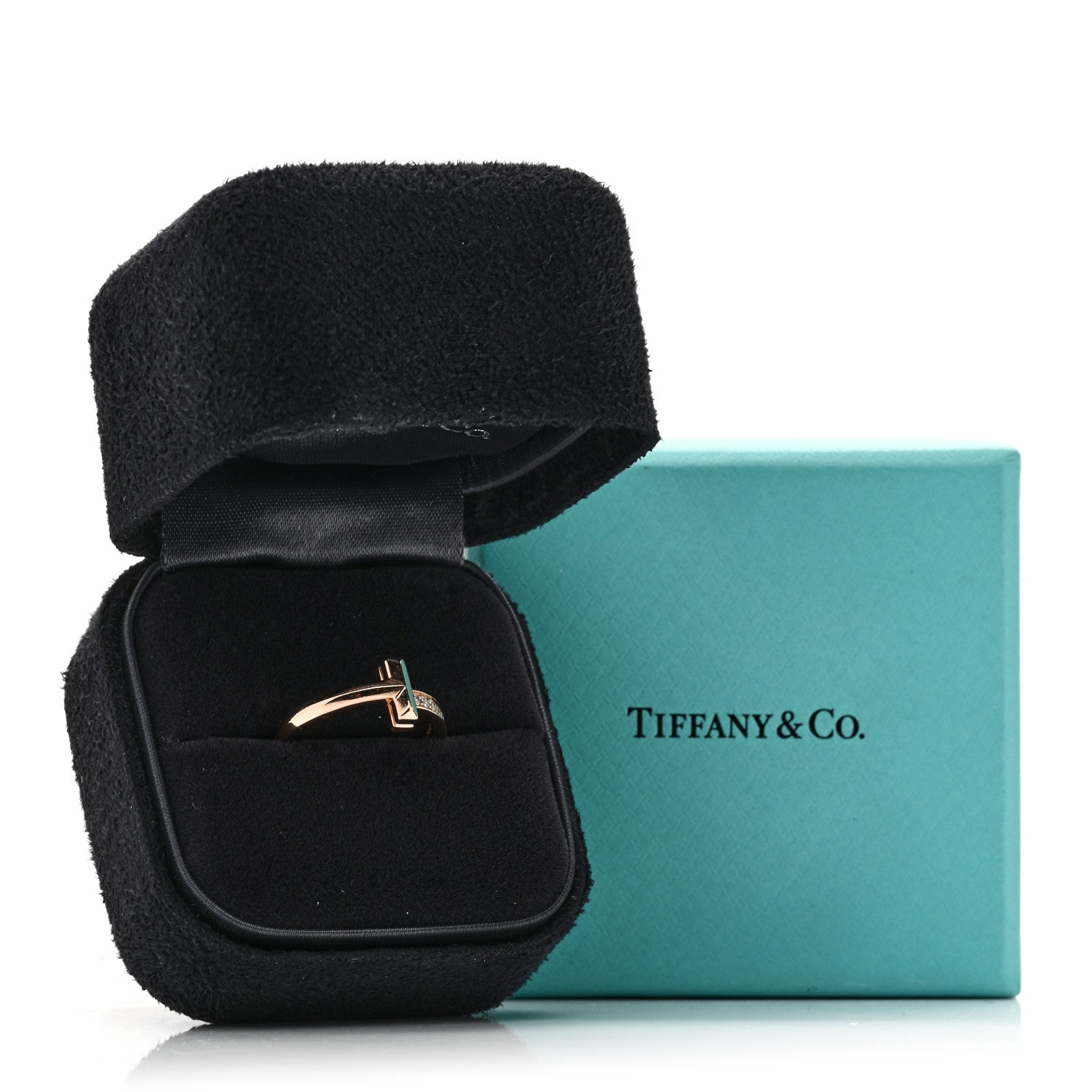 Tiffany 18K Rose Gold Diamond 2.5mm T T1 Ring 52 6 5 of 5