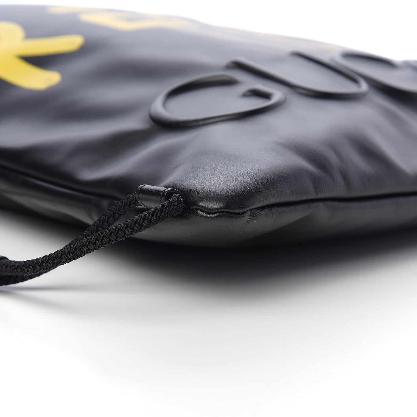 Calfskin Small GucciGhost Drawstring Backpack Black
