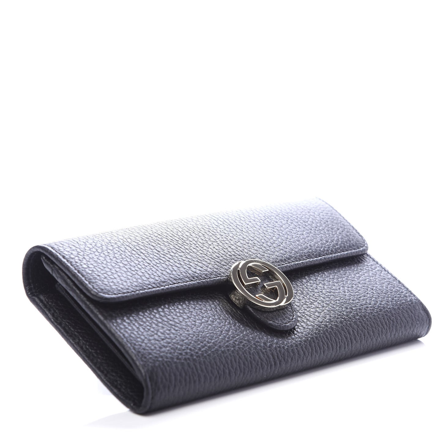 Dollar Calfskin Interlocking G Continental Wallet Black