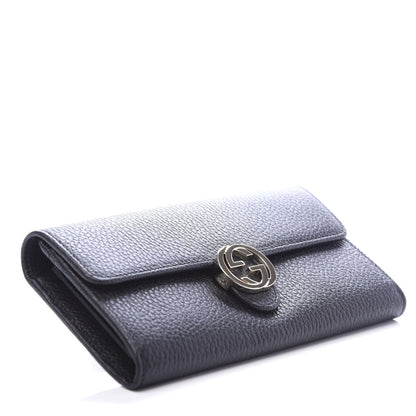 Gucci Dollar Calfskin Interlocking G Continental Wallet Black 4 of 7