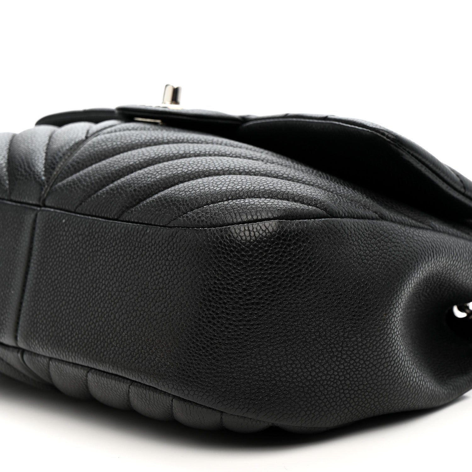 Chanel Caviar Chevron Quilted Puffy CC Flap Black 10 of 10