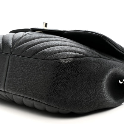 Chanel Caviar Chevron Quilted Puffy CC Flap Black 10 of 10