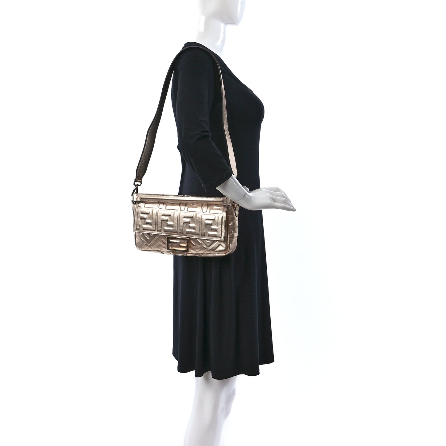 Vitello Laminato FF 1974 Embossed Baguette Rame
