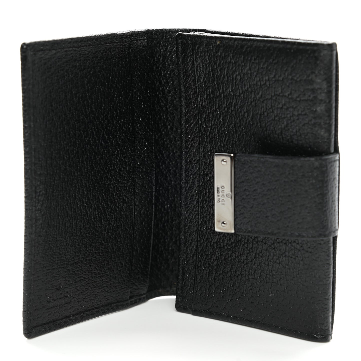 Monogram Metal Bar Compact Flap Wallet Black