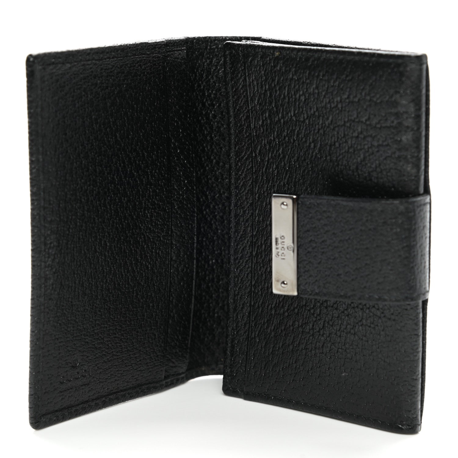 Gucci Monogram Metal Bar Compact Flap Wallet Black 5 of 8