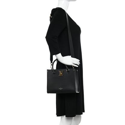 Louis Vuitton Calfskin Lock & Go Tote Black 2 of 12