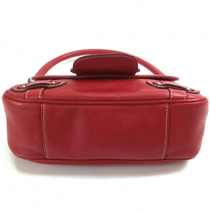 Christian Dior Leather Logo Flap Bag Red 4 of 8