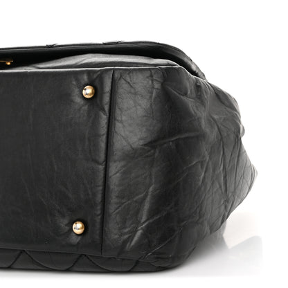 Chanel Aged Calfskin Quilted Large Pondichery Flap Black 10 of 10