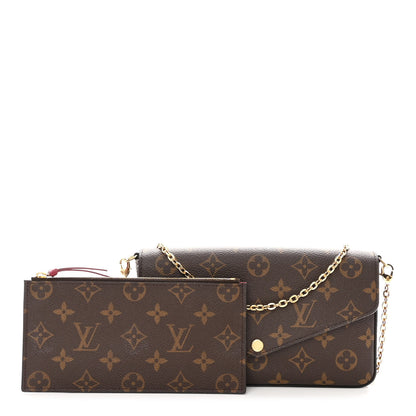 Louis Vuitton Monogram Pochette Felicie Chain Wallet Fuchsia 1 of 9
