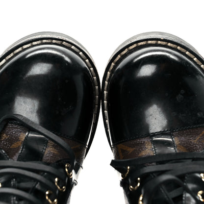 Louis Vuitton Patent Calfskin Monogram Star Trail Ankle Boots 39 Black 7 of 10