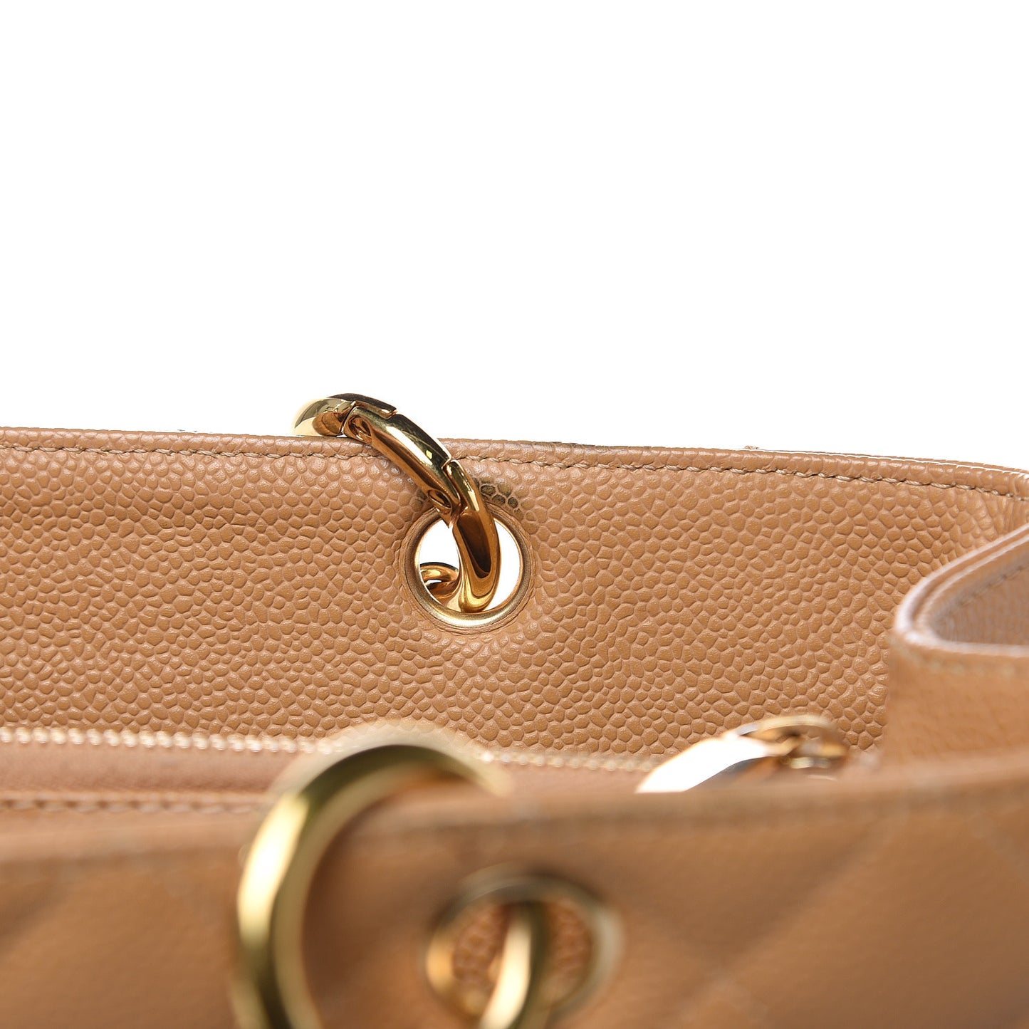 Caviar Quilted Grand Shopping Tote GST Beige