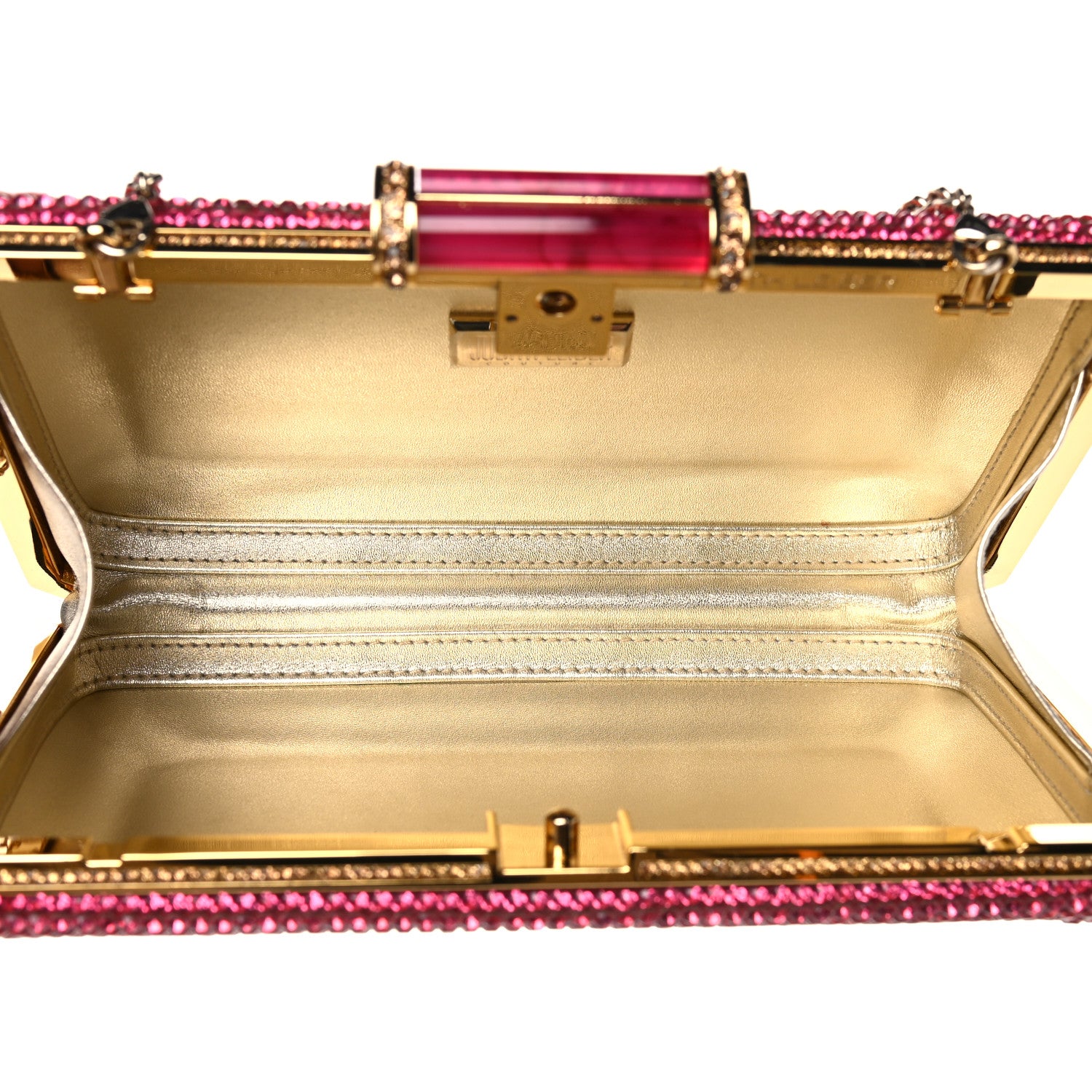 Judith Leiber Swarovski Crystal Minaudiere Clutch Gold Multicolor 4 of 9