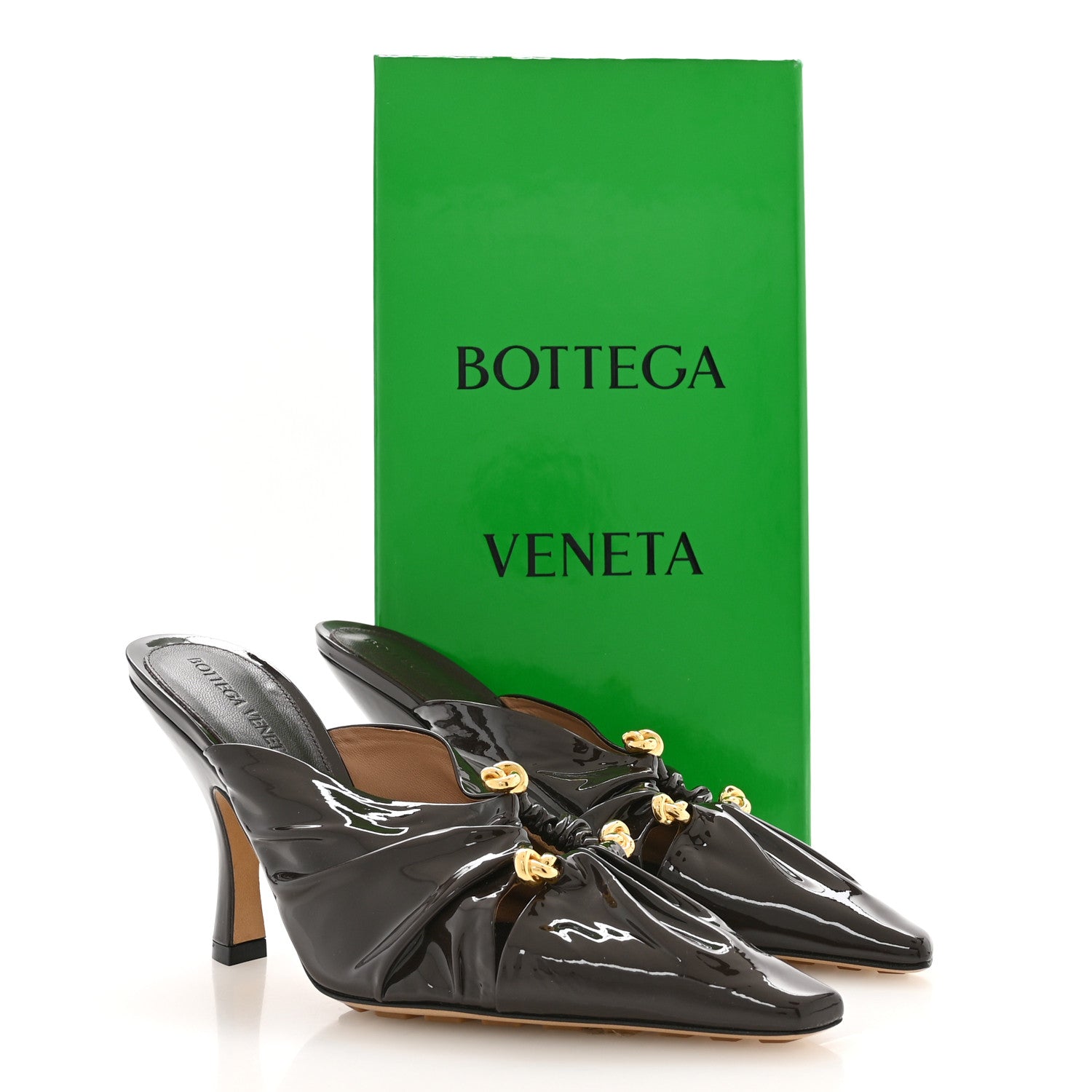 Bottega Veneta Patent Bunnie Mule Pumps 37 Fondant 8 of 8