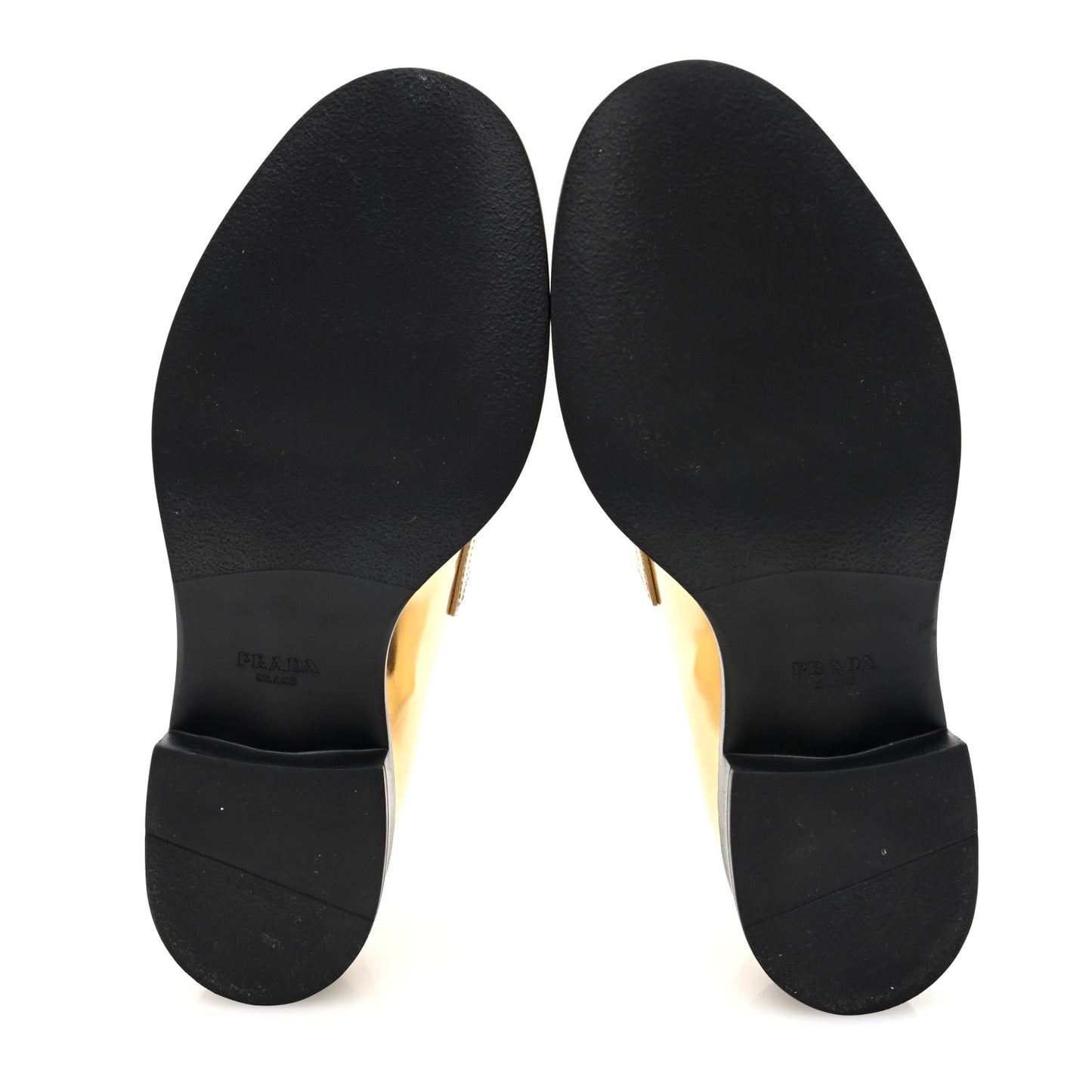 Metallic Brushed Calfskin Metal Triangle Logo 50mm Loafers 39 Platino