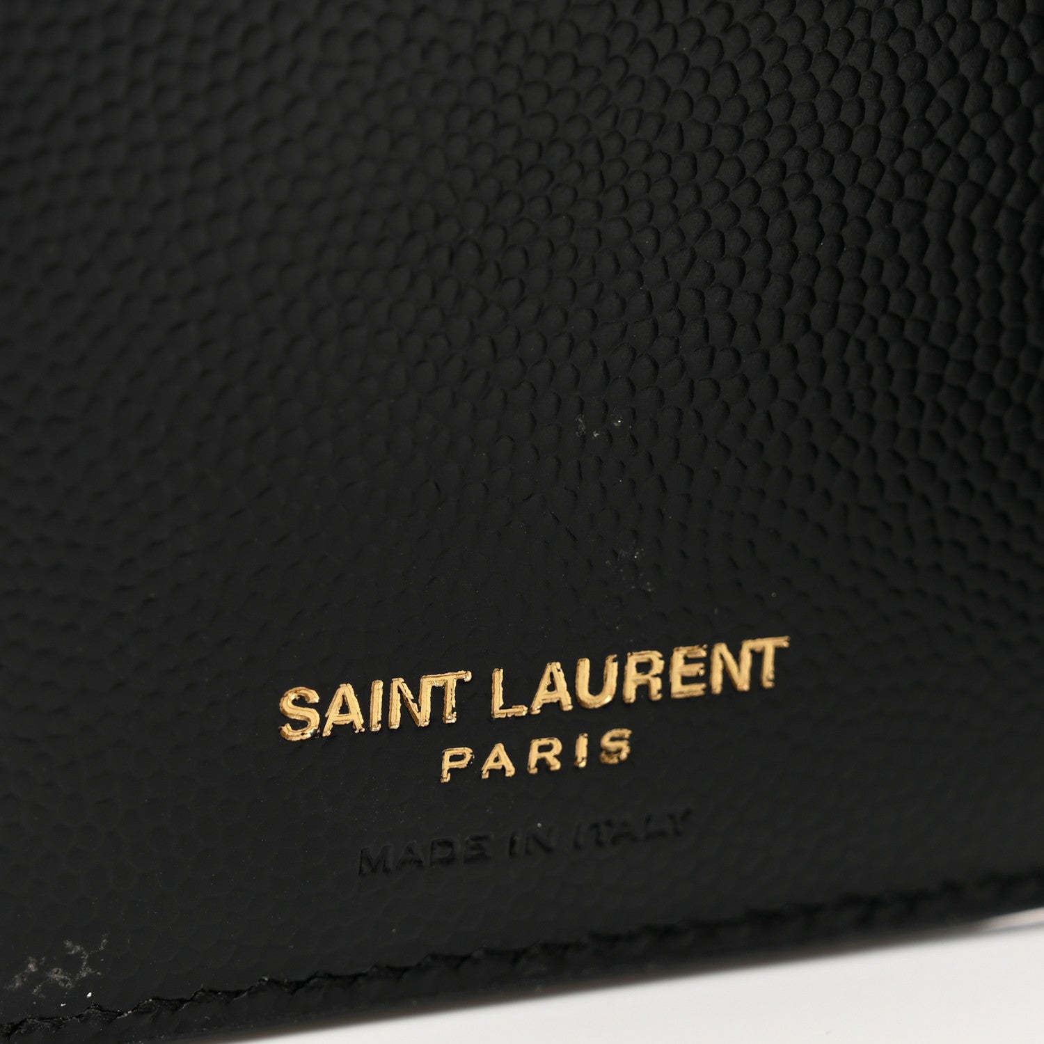 Saint Laurent Grain De Poudre Matelasse Chevron Monogram Zipped Two-Part Wallet Black 6 of 7