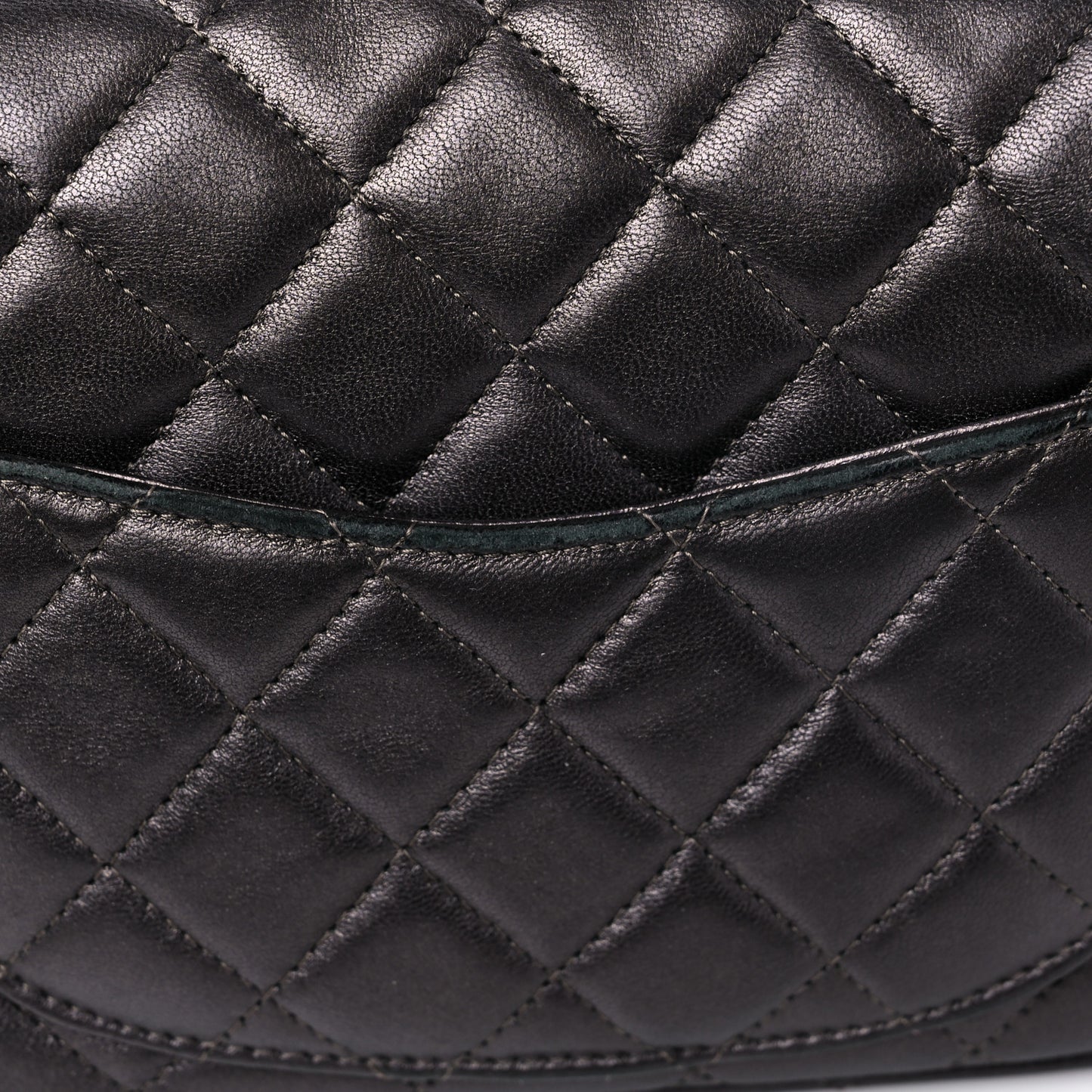 Metallic Lambskin Quilted Mini Square Flap Brown