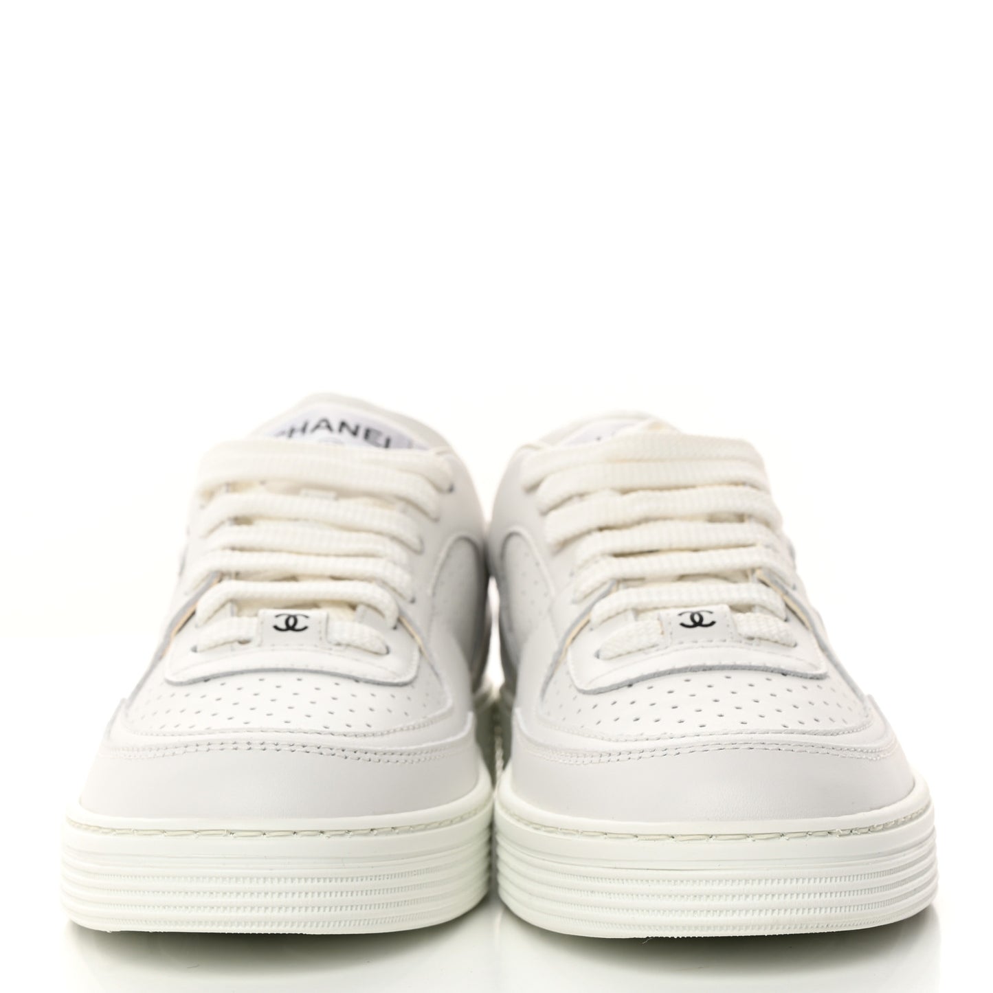 Calfskin CC Womens Sneakers 37.5 White