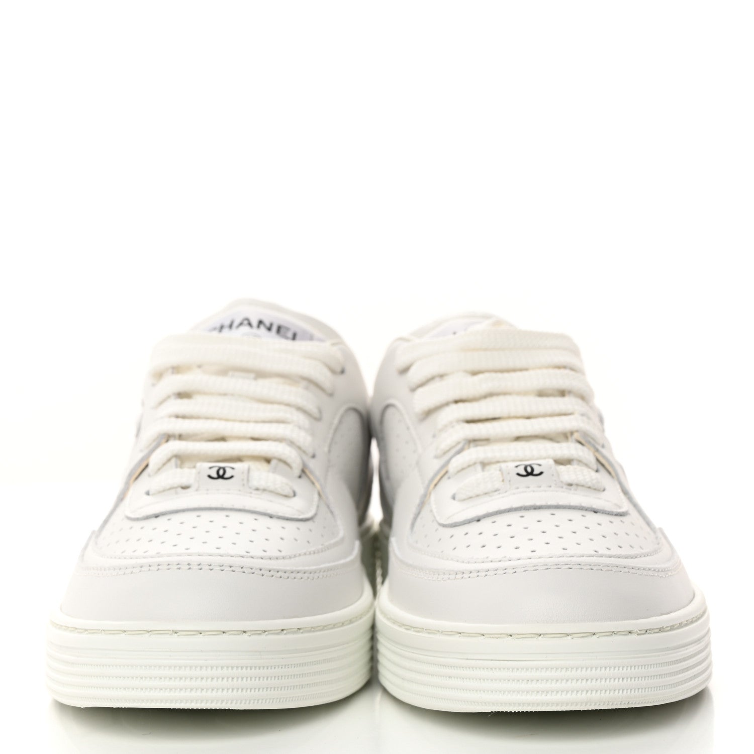 Chanel Calfskin CC Womens Sneakers 37.5 White 2 of 10