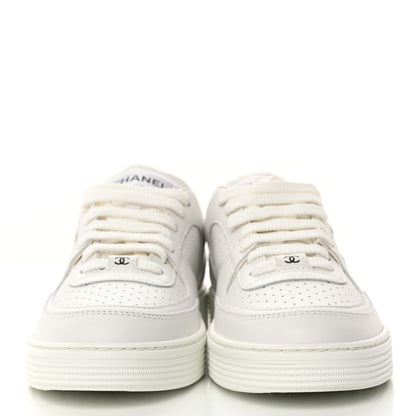 Chanel Calfskin CC Womens Sneakers 37.5 White 2 of 10