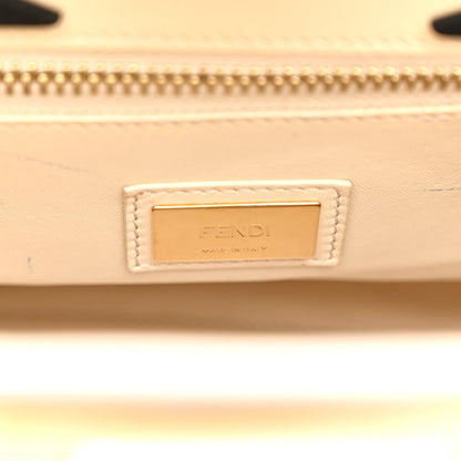 Fendi Vitello Seta Snakeskin Monster Eyes Medium Peekaboo Iconic Satchel  Amido Sand Black 29 of 57