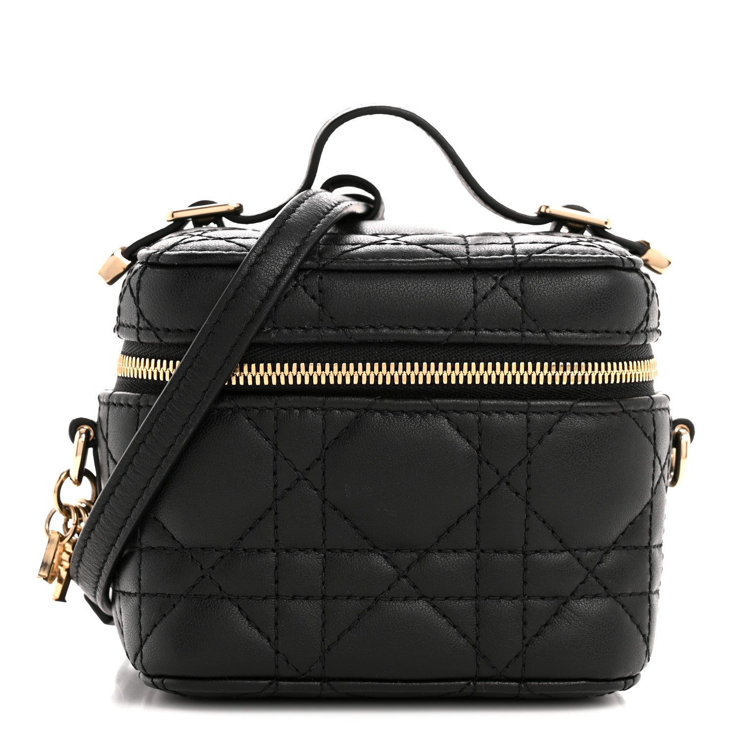 Christian Dior Lambskin Cannage Micro Lady Dior Vanity Case Black 1 of 12