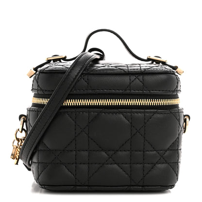 Christian Dior Lambskin Cannage Micro Lady Dior Vanity Case Black 1 of 12