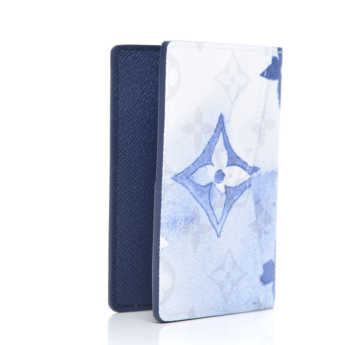 Monogram Watercolor Pocket Organizer Blue