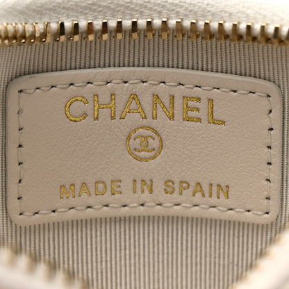 Chanel Caviar Quilted CC Zip Card Holder White 6 of 7