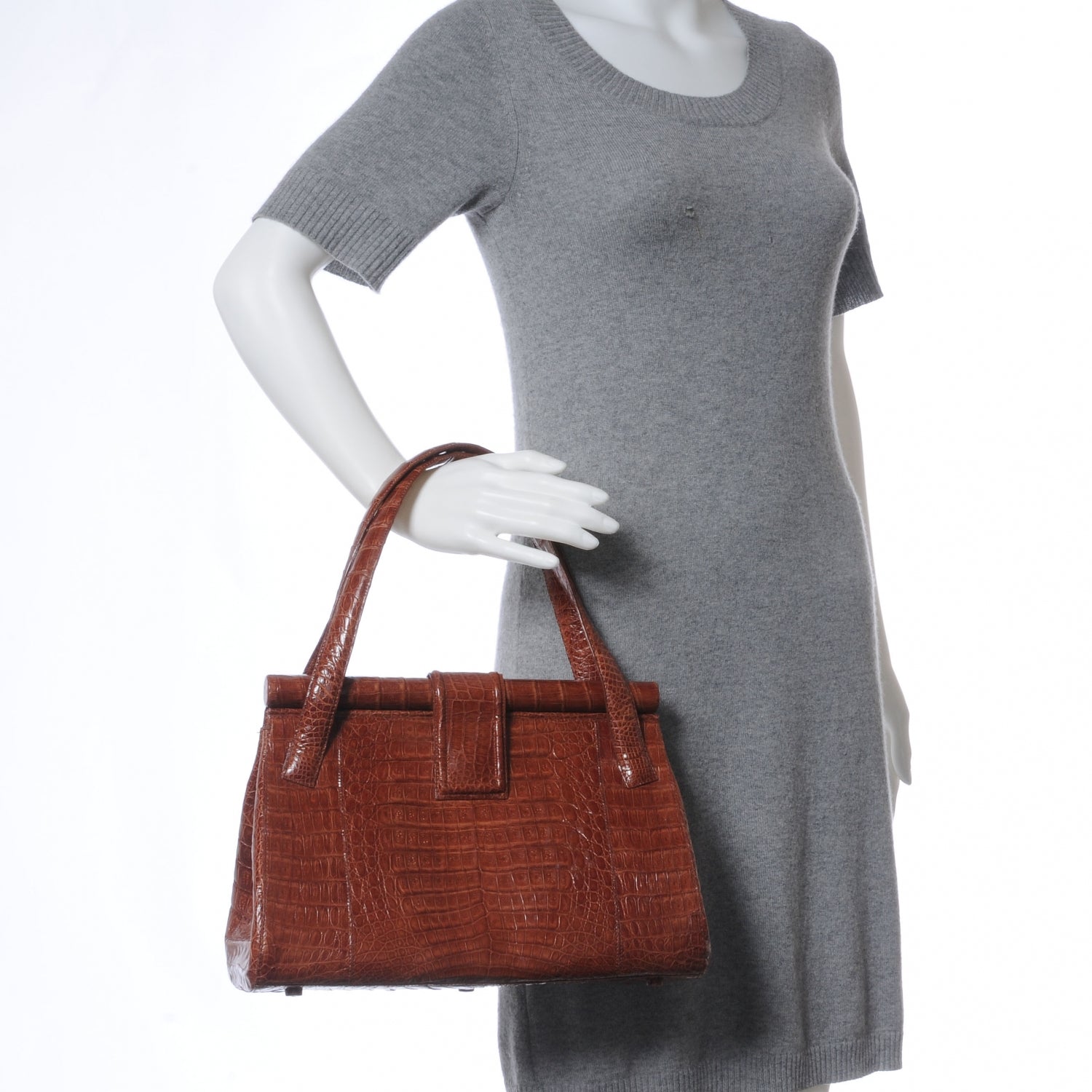 Nancy Gonzalez Crocodile Frame Bag Cognac 2 of 7