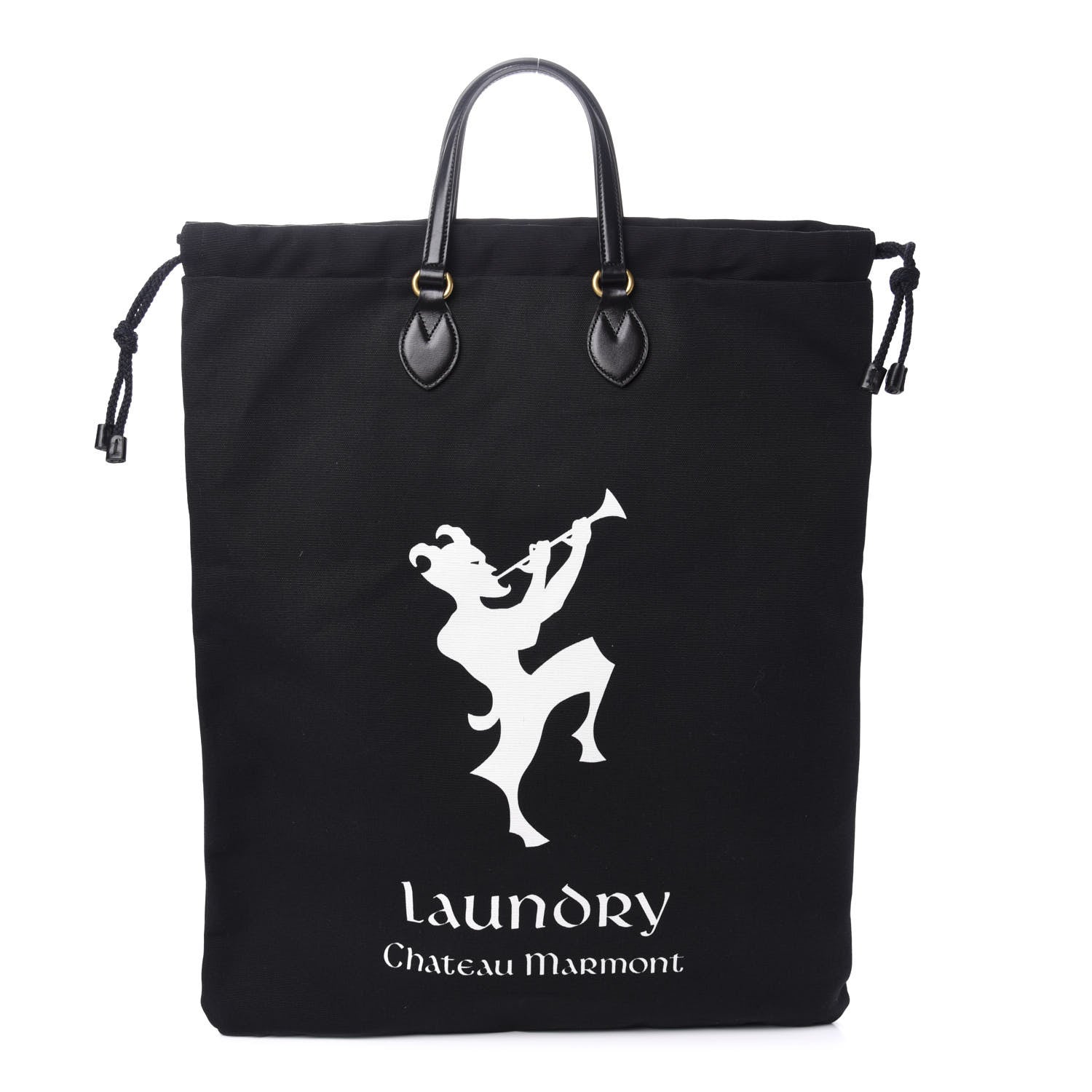 Gucci Canvas Chateau Marmont Drawstring Tote Black 1 of 8