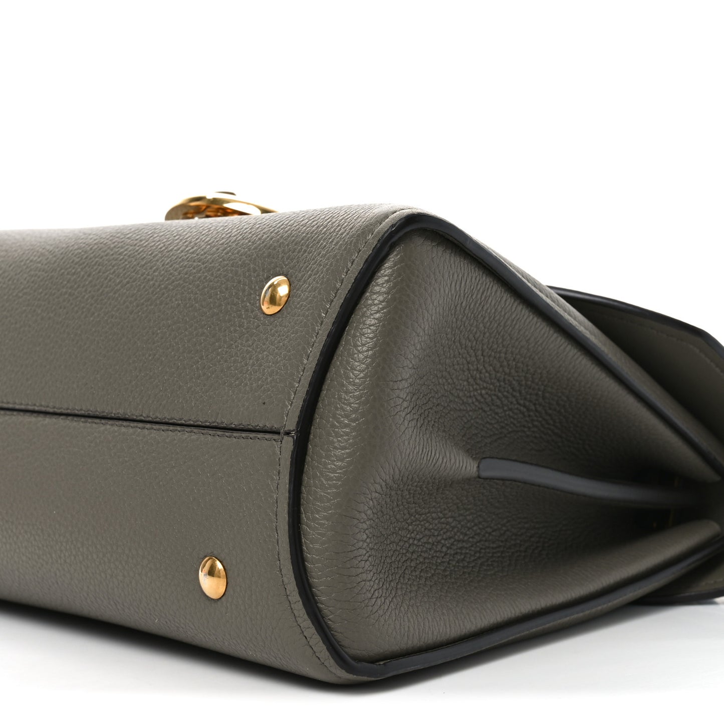 Calfskin Small Margot Top Handle Satchel Verde Olivo