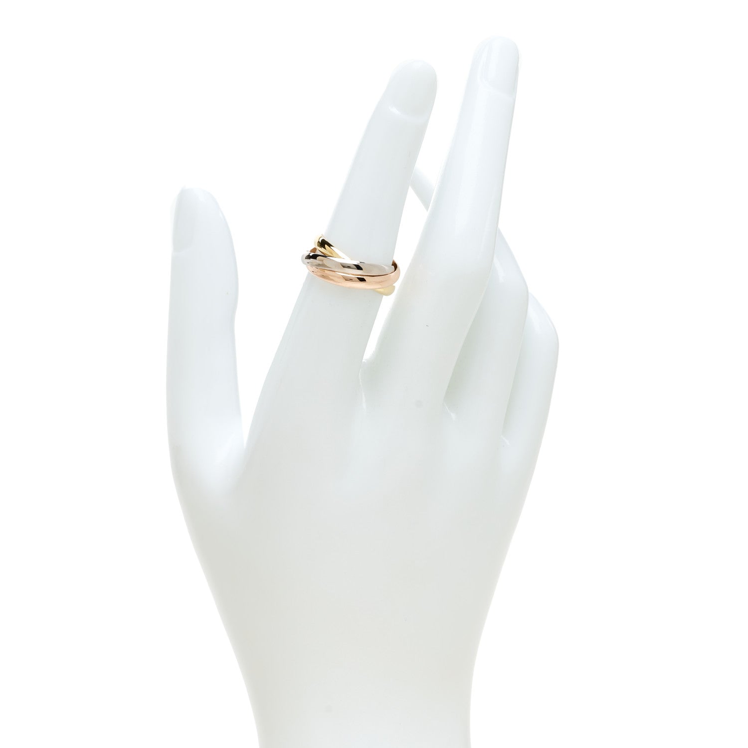 Cartier 18K Pink Yellow White Gold Small Trinity Ring 51 5.75 2 of 4