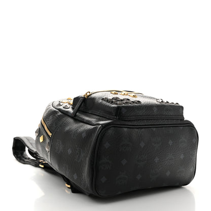 MCM Grained Calfskin Visetos Studded Small Stark M Backpack Black 4 of 10