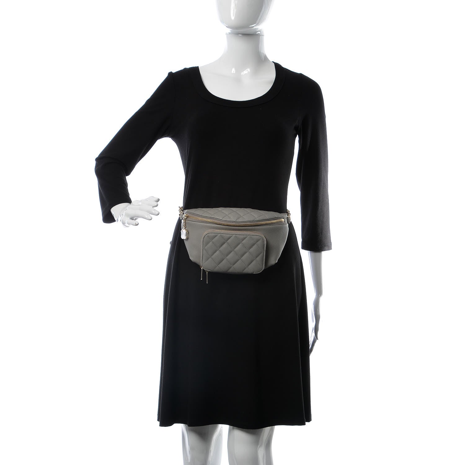 Chanel Caviar Quilted Business Affinity Waist Bag Grey 2 of 8
