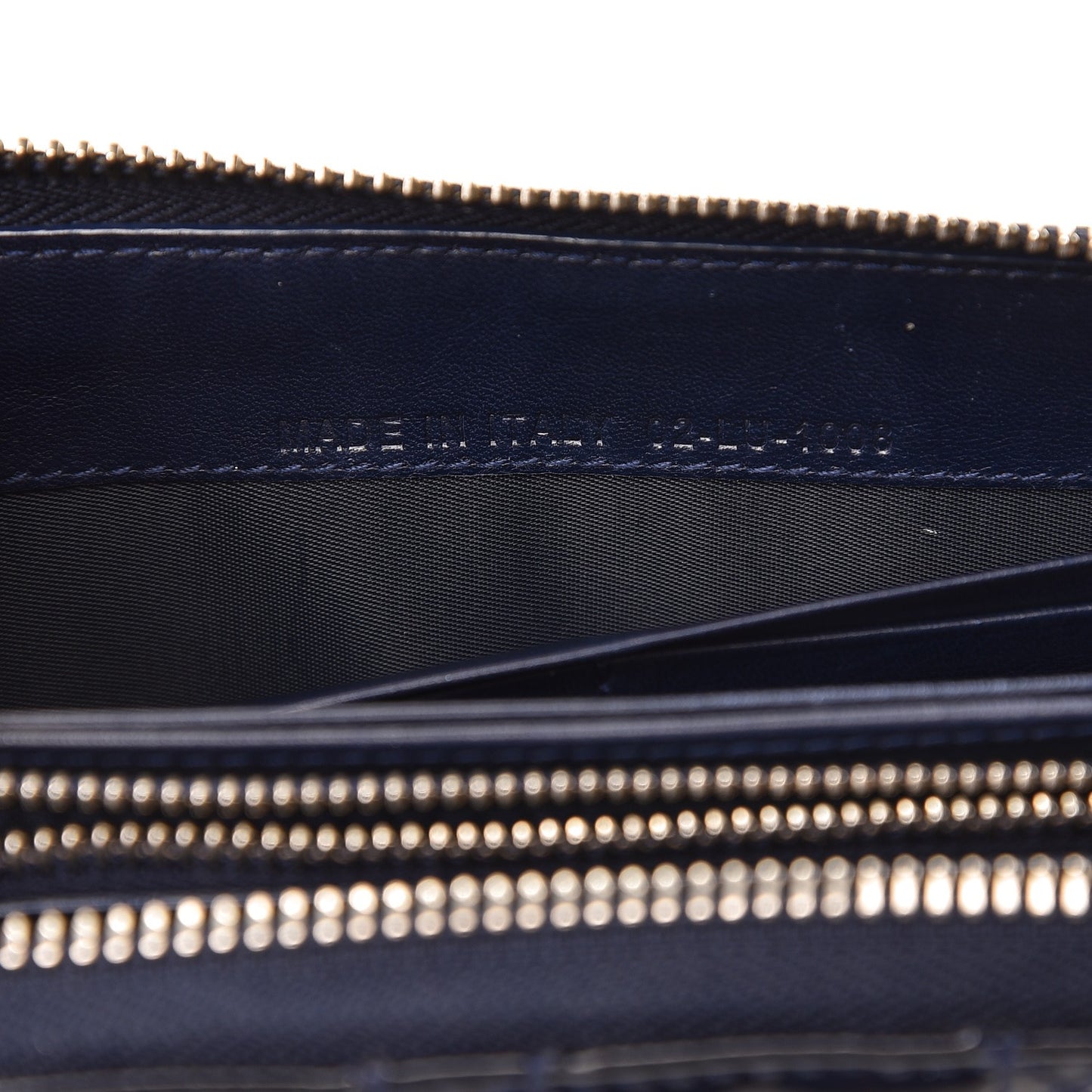 Patent Cannage Lady Dior Continental Zip Wallet Blue