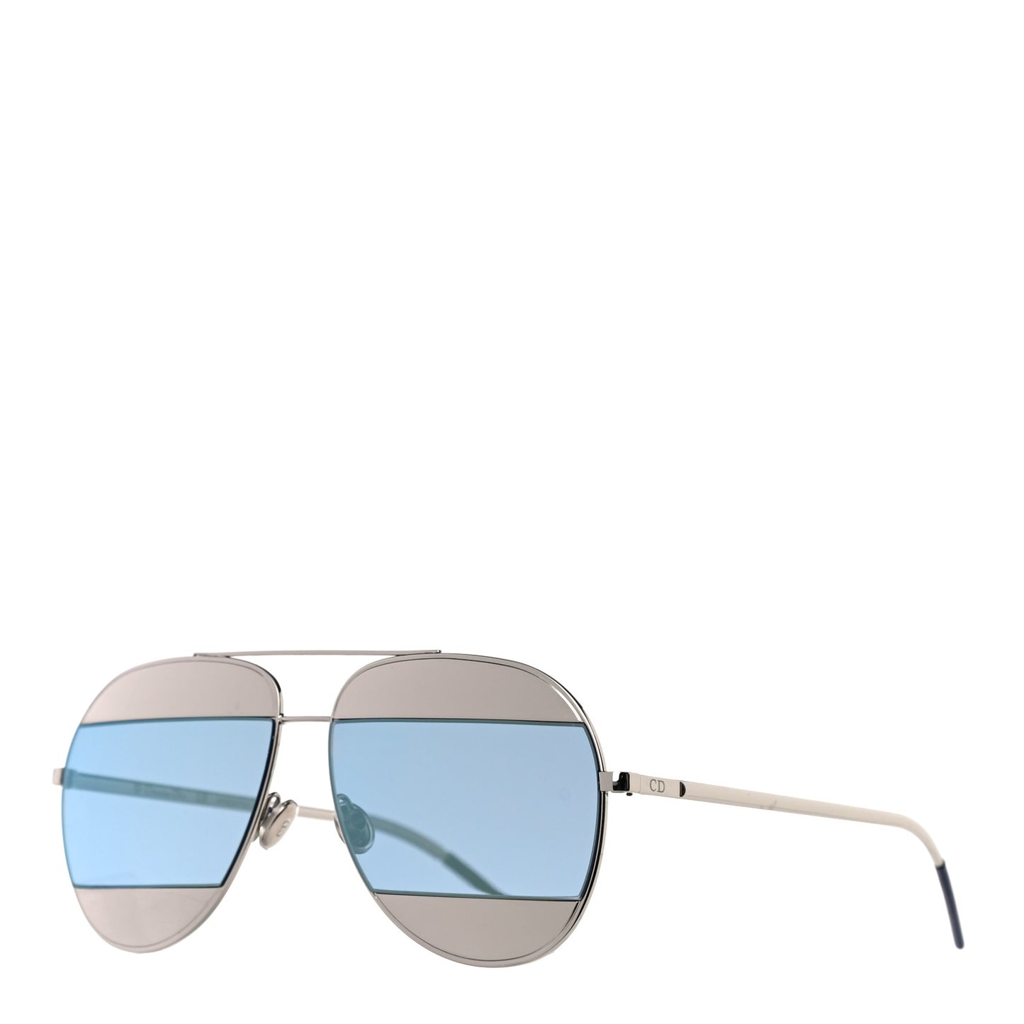 Split 1 Aviator Sunglasses Blue Silver