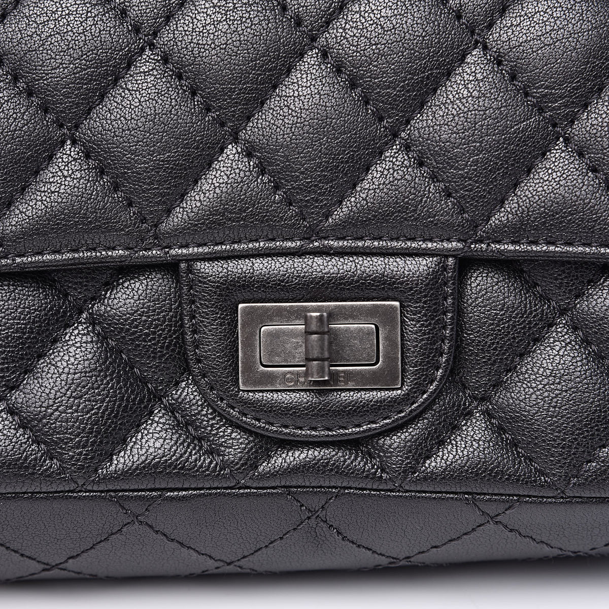 Sheepskin Quilted 2.55 Reissue Mini Flap Dark Grey